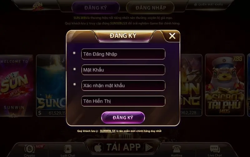 Các bước đăng ký Sunwin nhanh chóng nhất